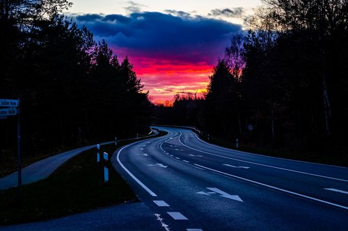 nature  road  sunset