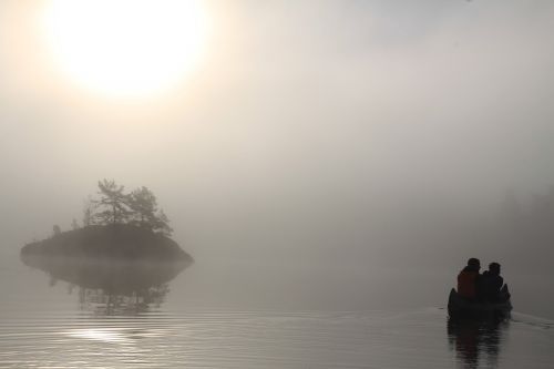 nature canoeing lake