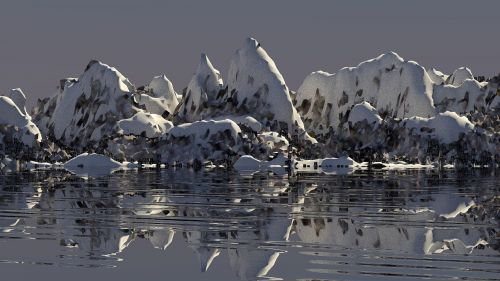 nature ocean mountains