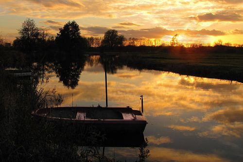 nature sunset water boot