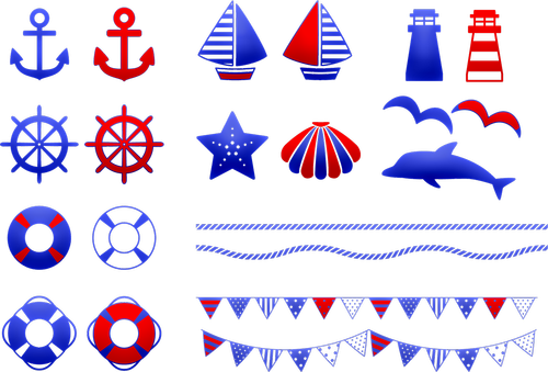 nautical clip art  nautical banner  bunting