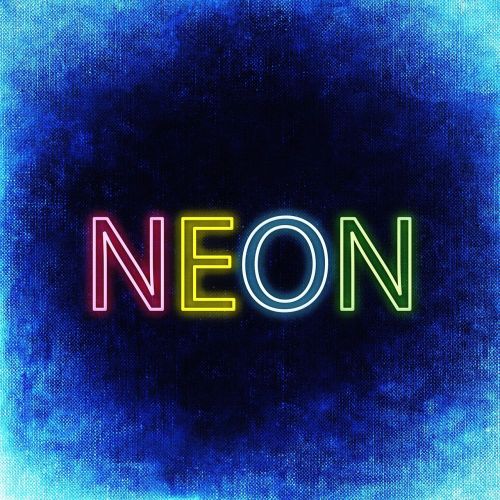 neon font lettering
