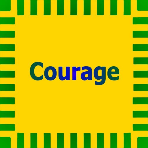 Neon Green And Yellow Courage Label