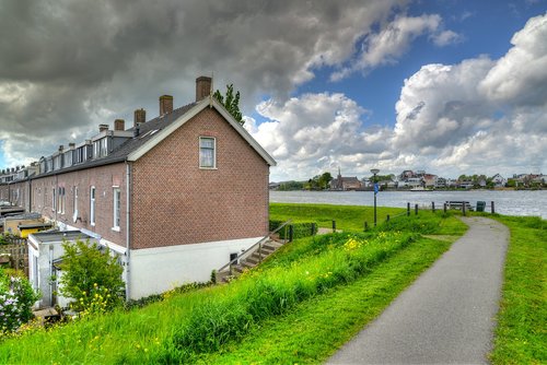 netherlands  houses  river