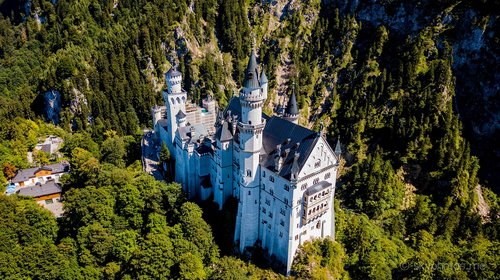 neuschwanstein  castle  drone