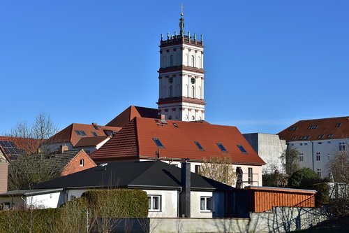 neustrelitz  city church  sunshine