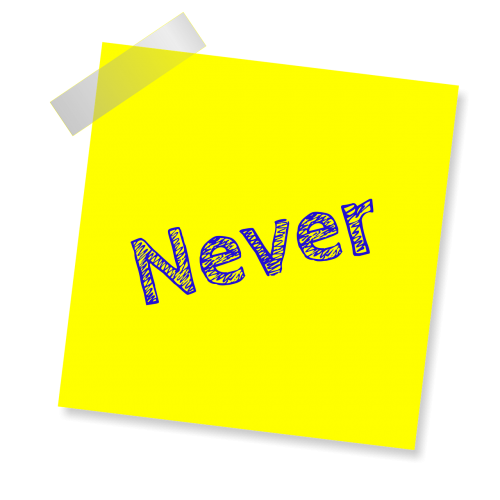 never yellow sticker note