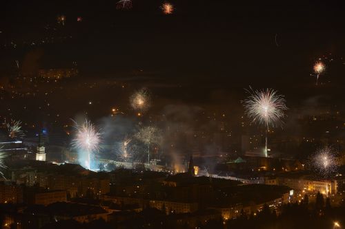 new year fireworks city