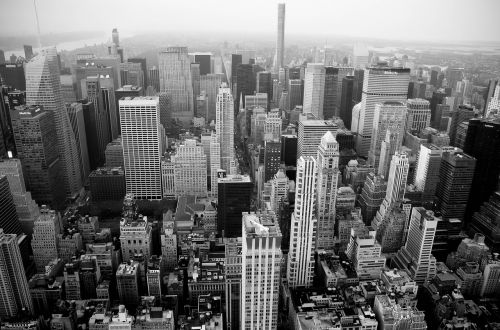 new york skyline drone