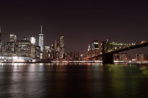 new york brooklyn bridge night