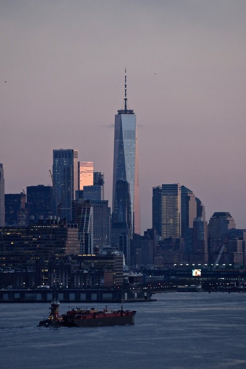 new york  skyscrapers  sunset
