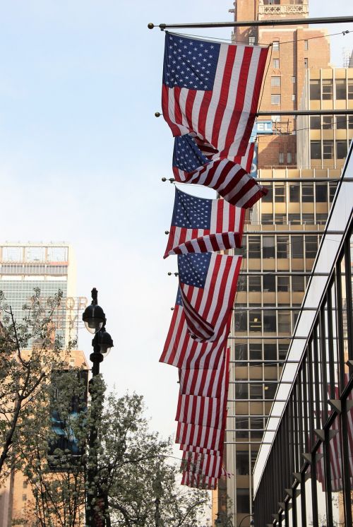 new york city usa flags