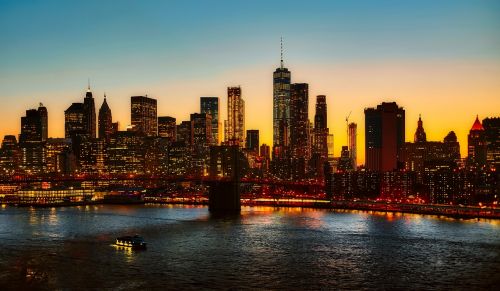 new york city manhattan bridge skyline