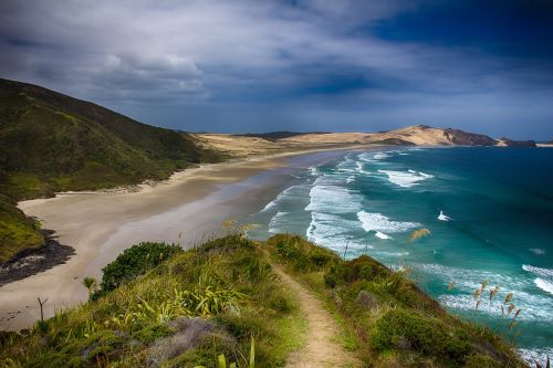 new zealand hiking beach