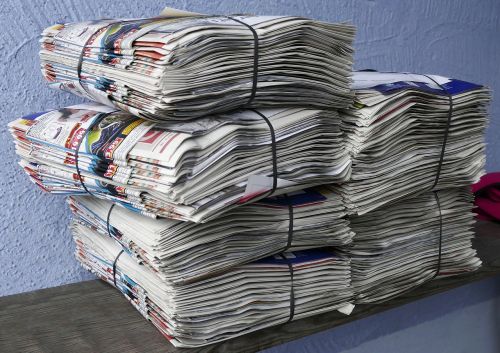 newspapers brochures stack