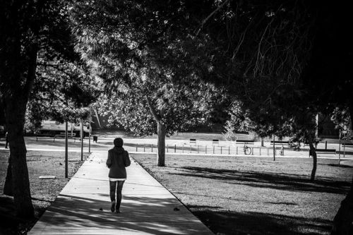 night single girl black and white