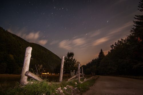 night long exposure mountain