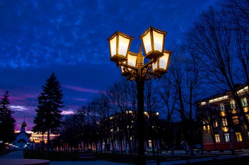 night lamp post russian night