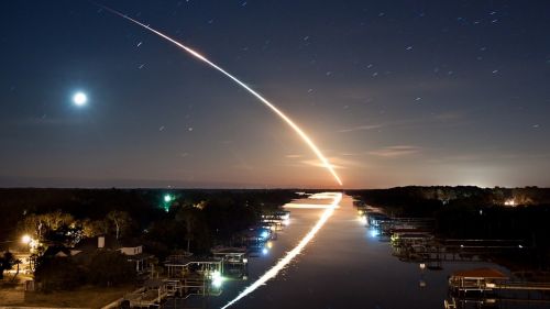 night meteor moon