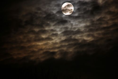 night full moon clouds