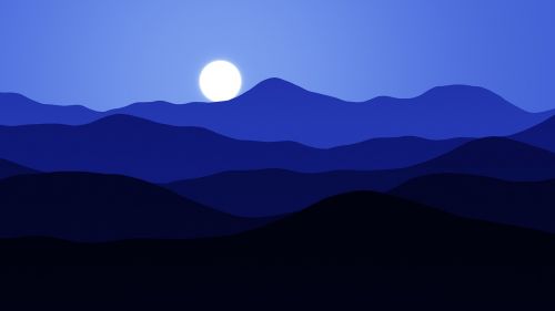 night moon mountains