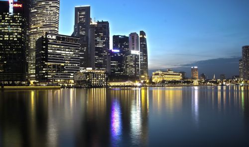 night singapore cityscape