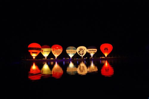 night nightglow hot air balloon