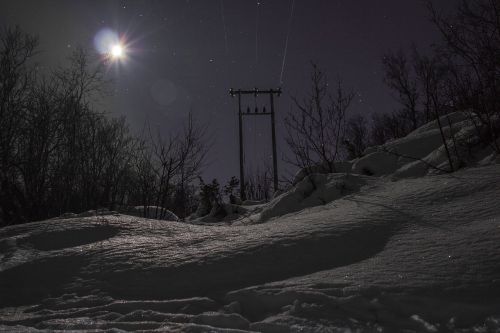 night moon snow