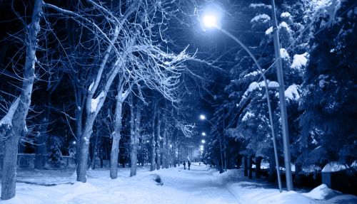 night snow frost