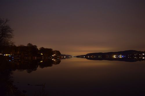 night lake water