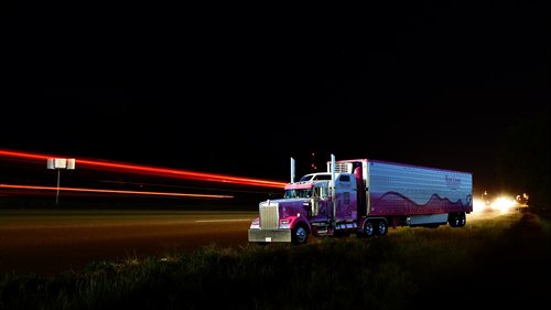 night  truck american  traffic