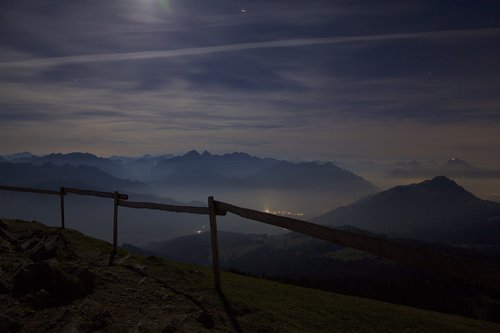 night  mountains  moonlight