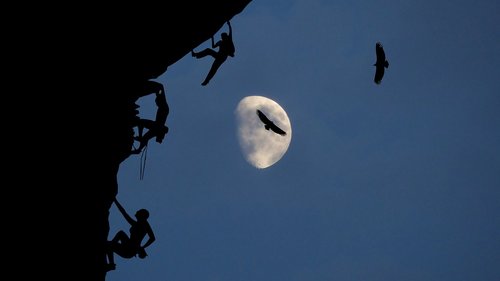 night  moon  climbing