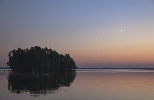 night  evening  lake