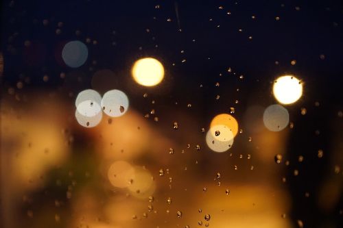 night raindrop points of light