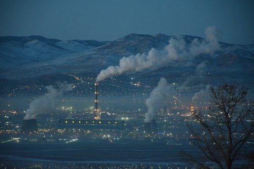 night city  smoke  pollution