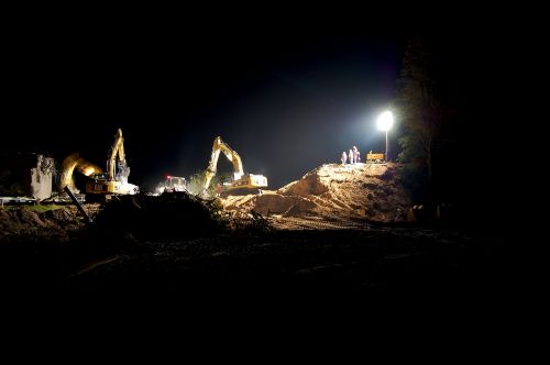 night construction site site construction work