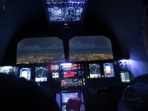 night flight cockpit flight instruments