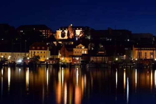 night photograph port city