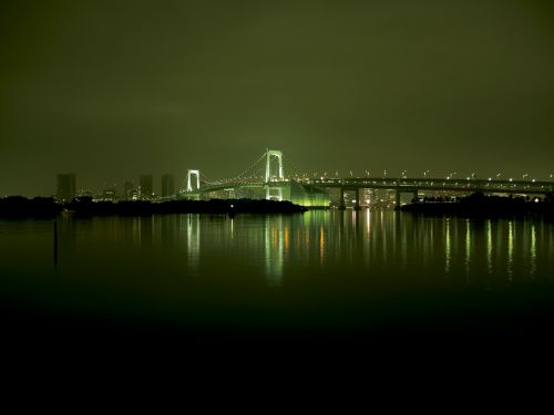 night view bridge light