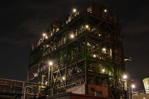 night view factory iron