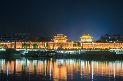 night view old town the scenery