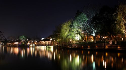 night view wuzhen watertown