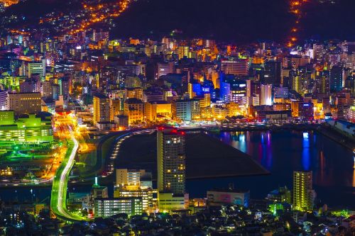 night view nagasaki japan