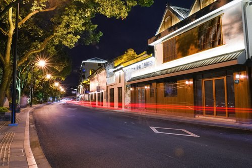 night view  street  chuansha