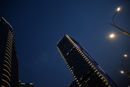 night view  lamp  building