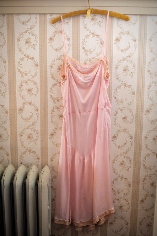 nightgown  silk  pink