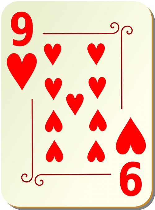 nine hearts playing cards