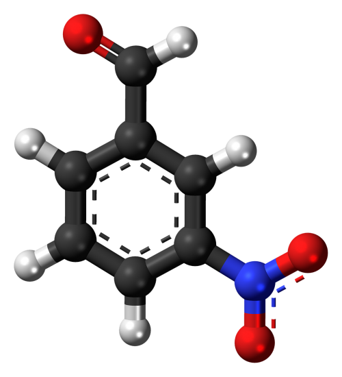 nitrobenzaldehyde molecule chemistry