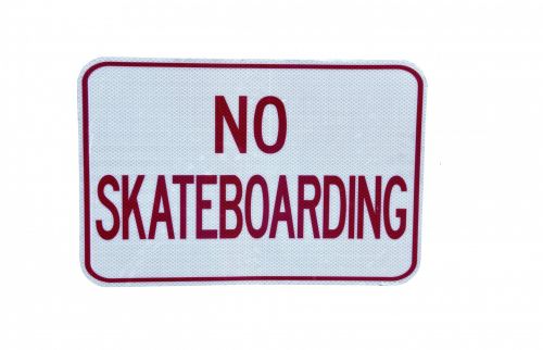 No Skate Boarding Sign